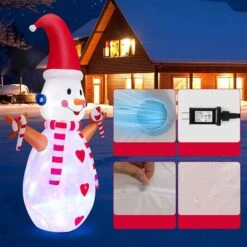 Costway 8-ft H Lighted Inflatable Christmas Snowman