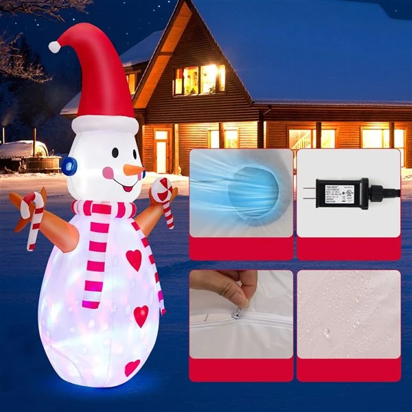 Costway 8-ft H Lighted Inflatable Christmas Snowman 3 Costway 8-ft H Lighted Inflatable Christmas Snowman
