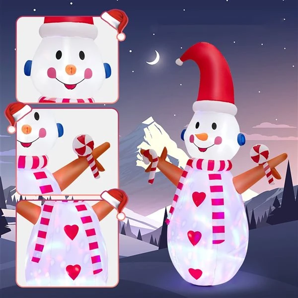 Costway 8-ft H Lighted Inflatable Christmas Snowman 5 Costway 8-ft H Lighted Inflatable Christmas Snowman - Image 3
