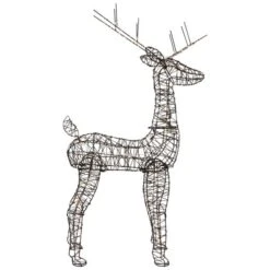 Northlight 45.5-in Rattan Deer Outdoor Christmas Decoration With LED Lights