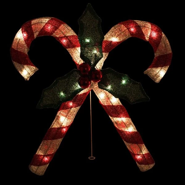 Northlight 27-in Sparkling Double Candy Cane Christmas Decoration With Lights 4 Northlight 27-in Sparkling Double Candy Cane Christmas Decoration With Lights - Image 2