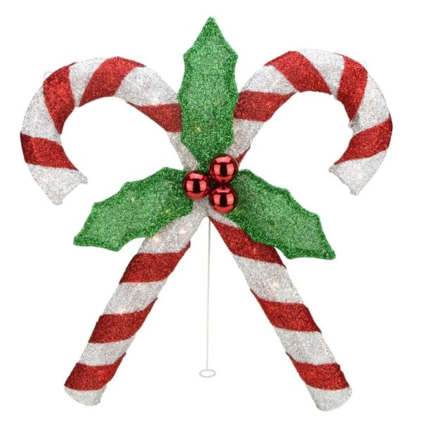 Northlight 27-in Sparkling Double Candy Cane Christmas Decoration With Lights 5 Northlight 27-in Sparkling Double Candy Cane Christmas Decoration With Lights - Image 3