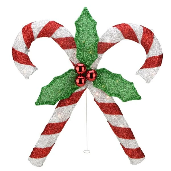 Northlight 27-in Sparkling Double Candy Cane Christmas Decoration With Lights 3 Northlight 27-in Sparkling Double Candy Cane Christmas Decoration With Lights