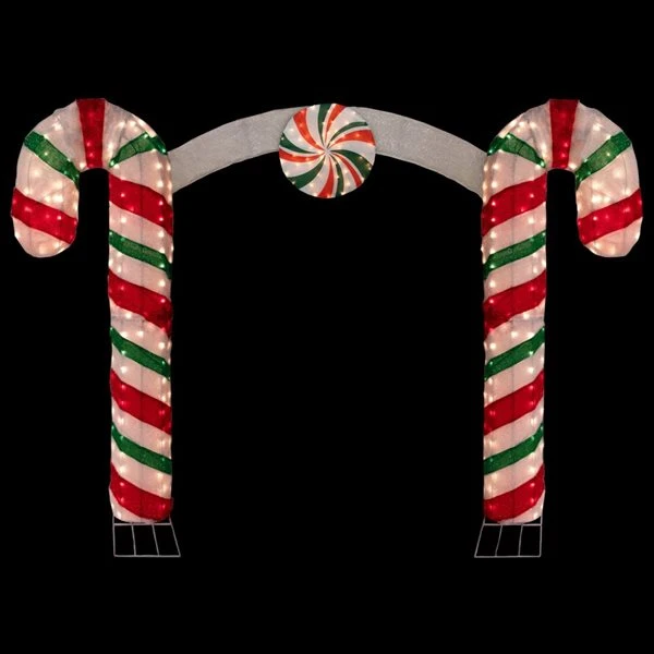 Northlight 7-ft Double Candy Cane Archway Outdoor Christmas Decoration With Lights 6 Northlight 7-ft Double Candy Cane Archway Outdoor Christmas Decoration With Lights - Image 4