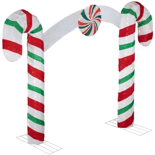 Northlight 7-ft Double Candy Cane Archway Outdoor Christmas Decoration With Lights 4 Northlight 7-ft Double Candy Cane Archway Outdoor Christmas Decoration With Lights - Image 2