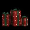 Northlight Set Of 3 18-in Freestanding Red Gift Boxes Christmas Decor With Lights