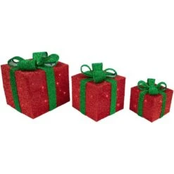 Northlight Set Of 3 10-in Tinsel Gift Boxes Christmas Decoration With Lights 9 Northlight Set Of 3 10-in Tinsel Gift Boxes Christmas Decoration With Lights -Northlight Paradise 332017748 AlternateImage4 l