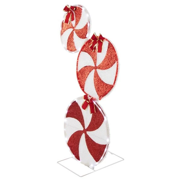 Northlight 32-in Stacked Peppermint Candies Christmas Yard Decoration With LED Lights 5 Northlight 32-in Stacked Peppermint Candies Christmas Yard Decoration With LED Lights - Image 3