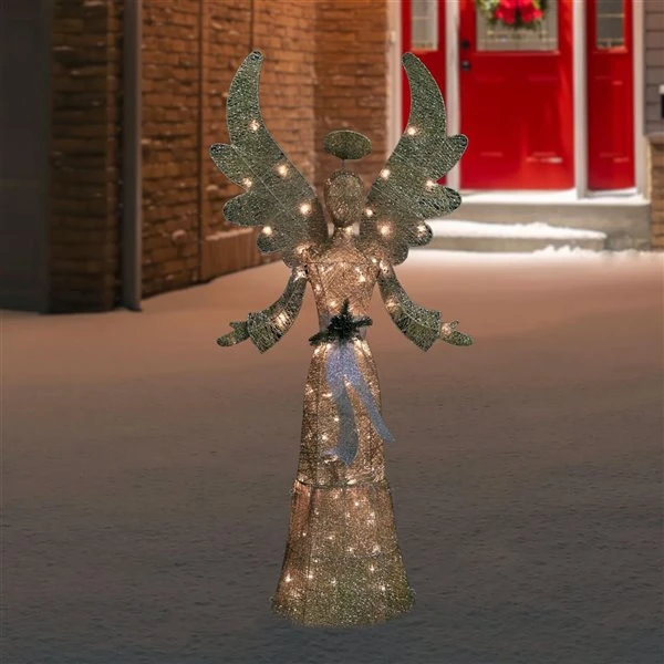 Northlight 68-in Golden Angel Christmas Decoration With Lights 3 Northlight 68-in Golden Angel Christmas Decoration With Lights