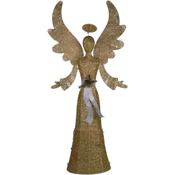 Northlight 68-in Golden Angel Christmas Decoration With Lights 7 Northlight 68-in Golden Angel Christmas Decoration With Lights - Image 5