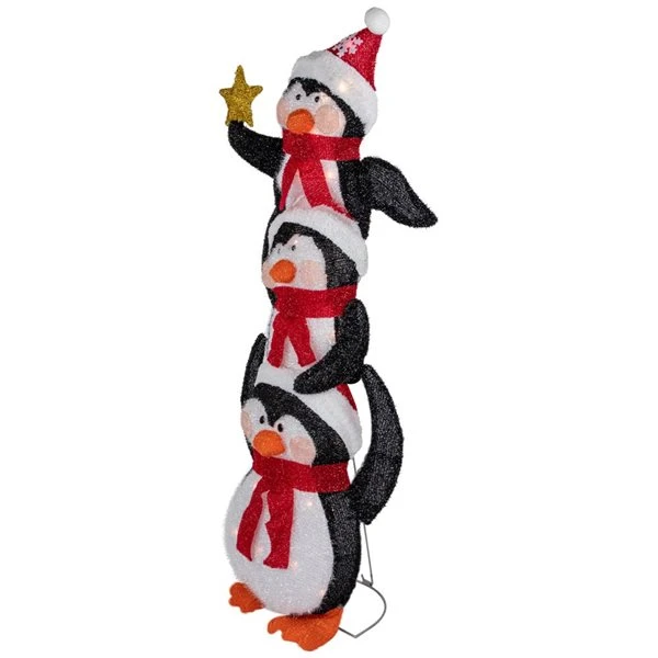 Northlight 41-in Stacked Penguin Family Christmas Decoration With Lights 7 Northlight 41-in Stacked Penguin Family Christmas Decoration With Lights - Image 5