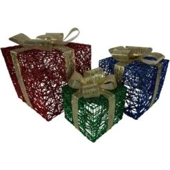Northlight Set Of 3 9.75-in Gift Boxes Christmas Decoration With Lights 11 Northlight Set Of 3 9.75-in Gift Boxes Christmas Decoration With Lights -Northlight Paradise 332017774 AlternateImage2 l