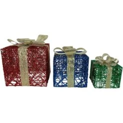 Northlight Set Of 3 9.75-in Gift Boxes Christmas Decoration With Lights 9 Northlight Set Of 3 9.75-in Gift Boxes Christmas Decoration With Lights -Northlight Paradise 332017774 MainImage 001 l