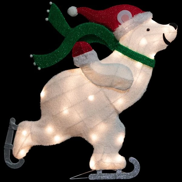 Northlight 36.25-in Skating Polar Bear Christmas Decoration With Lights 6 Northlight 36.25-in Skating Polar Bear Christmas Decoration With Lights - Image 4