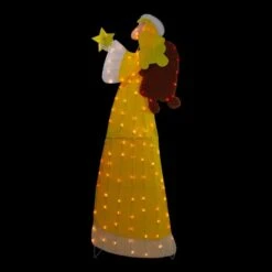 Northlight 72-in Yellow Chenille Angel Outdoor Christmas Decoration With Lights
