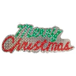 Northlight 18-in Hanging Merry Christmas Sign With Multicolour LED Light