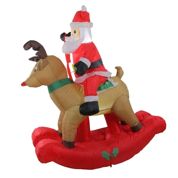 Northlight 4.75-ft LED Lighted Reindeer And Santa Christmas Inflatable 5 Northlight 4.75-ft LED Lighted Reindeer And Santa Christmas Inflatable - Image 3