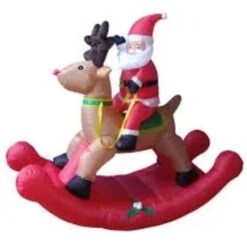 Northlight 4.75-ft LED Lighted Reindeer And Santa Christmas Inflatable