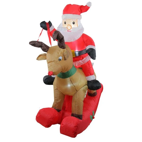 Northlight 4.75-ft LED Lighted Reindeer And Santa Christmas Inflatable 4 Northlight 4.75-ft LED Lighted Reindeer And Santa Christmas Inflatable - Image 2