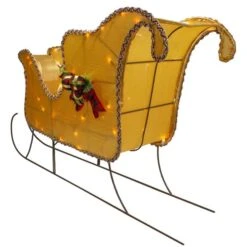 Northlight 36-in Lighted Gold Shiny Christmas Sleigh Outdoor Yard Decoration With Clear Lights 7 Northlight 36-in Lighted Gold Shiny Christmas Sleigh Outdoor Yard Decoration With Clear Lights -Northlight Paradise 332018078 AlternateImage2 l