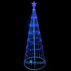 Northlight 12-ft Pre-Lit Freestanding Cone-Shaped Christmas Tree With Blue LED