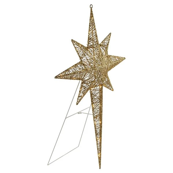 Northlight 36-in Gold Hanging Christmas Star With Warm White LED Lights 4 Northlight 36-in Gold Hanging Christmas Star With Warm White LED Lights - Image 2