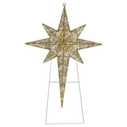 Northlight 36-in Gold Hanging Christmas Star With Warm White LED Lights