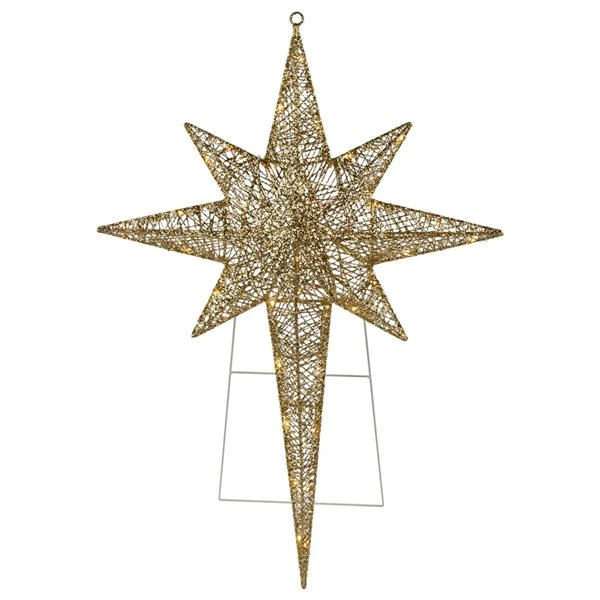 Northlight 36-in Gold Hanging Christmas Star With Warm White LED Lights 5 Northlight 36-in Gold Hanging Christmas Star With Warm White LED Lights - Image 3