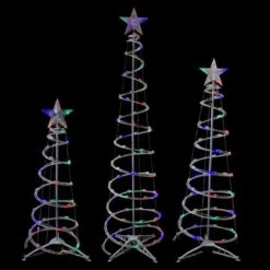 Northlight Set Of 3 Outdoor Spiral Christmas Trees With Multicolour LED Lights- 3-ft - 4-ft - 6-ft 9 Northlight Set Of 3 Outdoor Spiral Christmas Trees With Multicolour LED Lights- 3-ft - 4-ft - 6-ft -Northlight Paradise 332018094 AlternateImage2 l