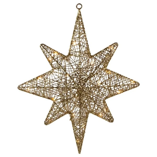 Northlight 22-in Gold Hanging Christmas Star With Warm White LED Lights 4 Northlight 22-in Gold Hanging Christmas Star With Warm White LED Lights - Image 2