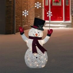 Northlight 57-in LED Lighted Christmas Snowman Holding Snowflakes -Northlight Paradise 332018098 AlternateImage1 l