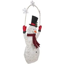 Northlight 57-in LED Lighted Christmas Snowman Holding Snowflakes