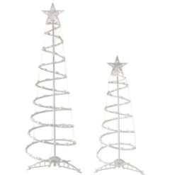 Northlight Set Of 2 Lighted Clear Outdoor Spiral Christmas Cone Trees - 4-ft And 6-ft -Northlight Paradise 332019078 MainImage 001 l