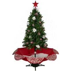 Northlight 6-ft Green And Red Musical Lighted Snowing Artificial Christmas Tree - White LED Lights -Northlight Paradise 332019090 MainImage 001 l