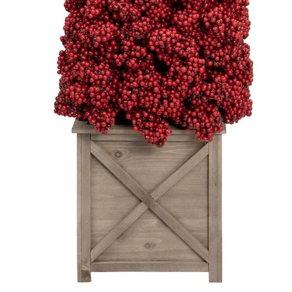 Allstate 50-in Red Berry Cone Potted Christmas Topiary 5 Allstate 50-in Red Berry Cone Potted Christmas Topiary - Image 3