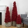 Allstate 24-in Red Berry Cone Potted Christmas Topiary