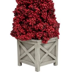 Allstate 24-in Red Berry Cone Potted Christmas Topiary -Northlight Paradise 332019099 AlternateImage4 l