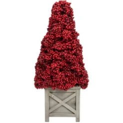 Allstate 24-in Red Berry Cone Potted Christmas Topiary -Northlight Paradise 332019099 MainImage 001 l