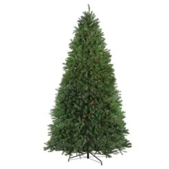 Northlight 10-ft Pre-lit Leg Base Full Rightside-up Green Artificial Christmas Tree With Multicolour Incandescent Lights