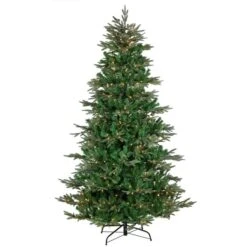 Northlight 7.5-ft Pre-lit Leg Base Full Rightside-up Green Artificial Christmas Tree With White Warm LED Lights -Northlight Paradise 332019161 MainImage 001 l
