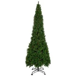 Northlight 16-ft Pre-lit Leg Base Spruce Slim Rightside-up Artificial Christmas Tree With Multicolour Incandescent Lights