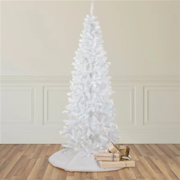 Northlight 7.5-ft Pre-lit Leg Base Pine Full Rightside-up White Artificial Christmas Tree With Warm White LED Lights 4 Northlight 7.5-ft Pre-lit Leg Base Pine Full Rightside-up White Artificial Christmas Tree With Warm White LED Lights - Image 2