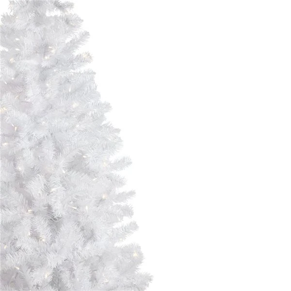 Northlight 7.5-ft Pre-lit Leg Base Pine Full Rightside-up White Artificial Christmas Tree With Warm White LED Lights 5 Northlight 7.5-ft Pre-lit Leg Base Pine Full Rightside-up White Artificial Christmas Tree With Warm White LED Lights - Image 3