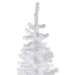 Northlight 7.5-ft Pre-lit Leg Base Pine Full Rightside-up White Artificial Christmas Tree With Warm White LED Lights