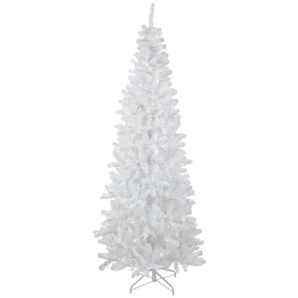 Northlight 7.5-ft Pre-lit Leg Base Pine Full Rightside-up White Artificial Christmas Tree With Warm White LED Lights 6 Northlight 7.5-ft Pre-lit Leg Base Pine Full Rightside-up White Artificial Christmas Tree With Warm White LED Lights - Image 4