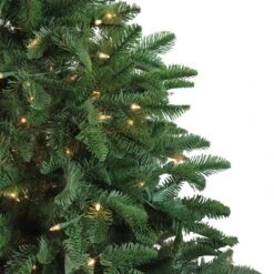 Northlight 4.5-ft Pre-lit Potted Norway Spruce Slim Rightside-up Artificial Christmas Tree With White Clear Incandescent Lights