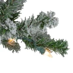 Northlight Pre-lit Leg Base Alpine Slim Flocked Green Artificial Christmas Tree With White Clear Incandescent Lights - Set Of 3 -Northlight Paradise 332019182 AlternateImage1 l