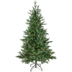 Northlight 6-ft Pre-lit Leg Base Full Rightside-up Green Artificial Christmas Tree With White Clear Incandescent Lights