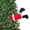 Mr.Christmas Indoor Animated Santa Claus Kickers Stuck In Christmas Tree - 16-in