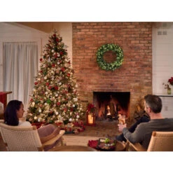 Holiday Living 7.5-ft Pre-Lit Artificial Hayden Pine Christmas Tree With 800 Warm White LED Lights -Northlight Paradise 43255065b L